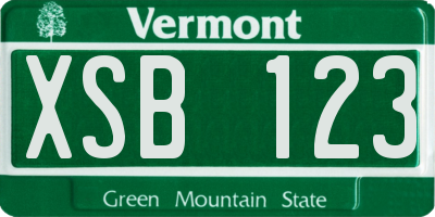 VT license plate XSB123