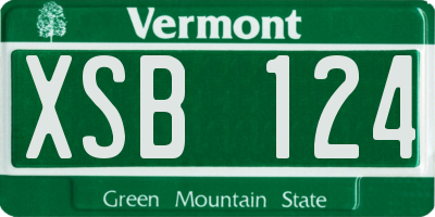 VT license plate XSB124