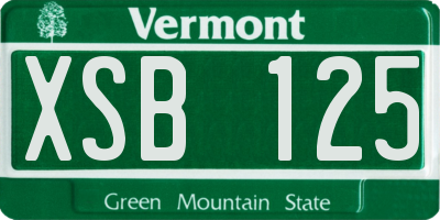 VT license plate XSB125