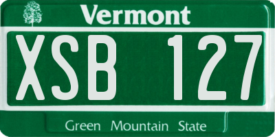 VT license plate XSB127