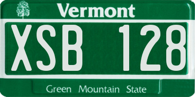 VT license plate XSB128