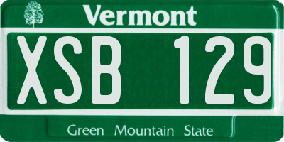 VT license plate XSB129