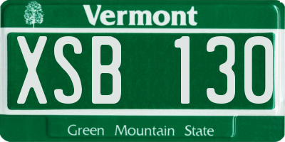 VT license plate XSB130