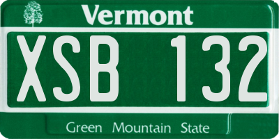 VT license plate XSB132