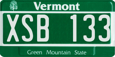 VT license plate XSB133