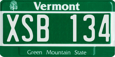 VT license plate XSB134