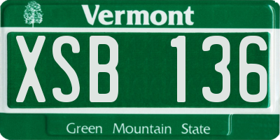VT license plate XSB136