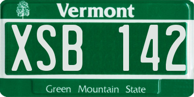 VT license plate XSB142