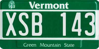 VT license plate XSB143