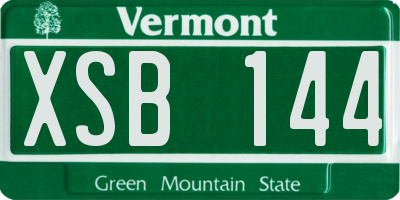 VT license plate XSB144