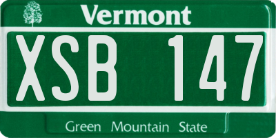 VT license plate XSB147