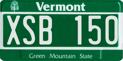 VT license plate XSB150