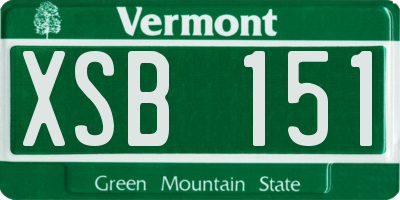 VT license plate XSB151