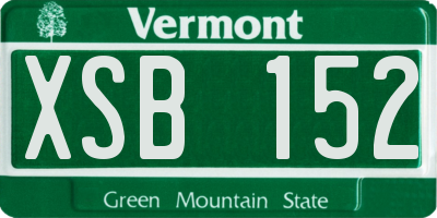 VT license plate XSB152