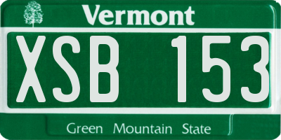 VT license plate XSB153