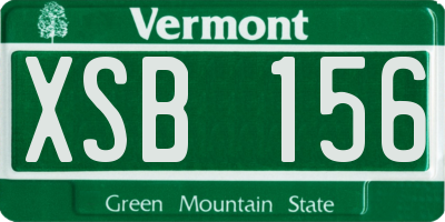 VT license plate XSB156