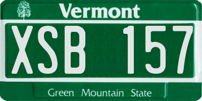VT license plate XSB157