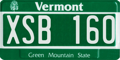 VT license plate XSB160