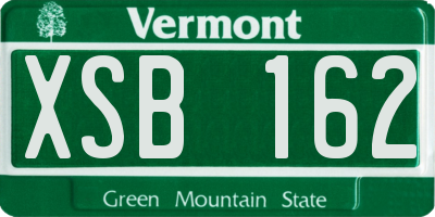 VT license plate XSB162