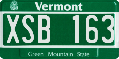VT license plate XSB163
