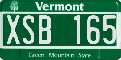 VT license plate XSB165