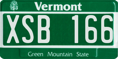 VT license plate XSB166