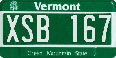 VT license plate XSB167