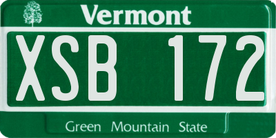 VT license plate XSB172