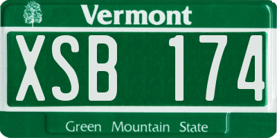 VT license plate XSB174