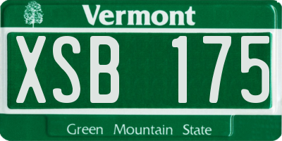 VT license plate XSB175