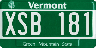 VT license plate XSB181
