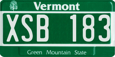 VT license plate XSB183