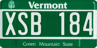 VT license plate XSB184