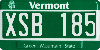 VT license plate XSB185