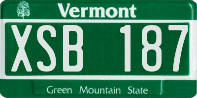 VT license plate XSB187