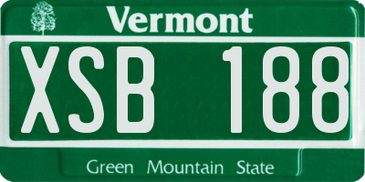 VT license plate XSB188