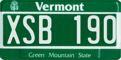 VT license plate XSB190