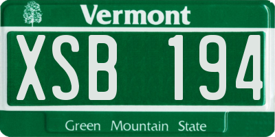 VT license plate XSB194