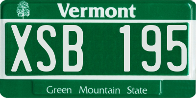 VT license plate XSB195
