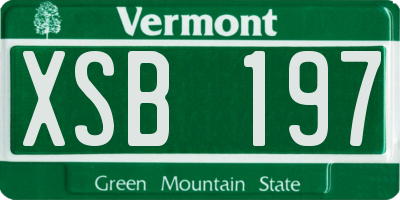 VT license plate XSB197