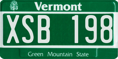 VT license plate XSB198