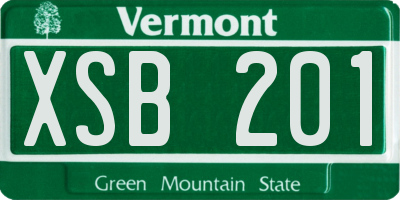 VT license plate XSB201