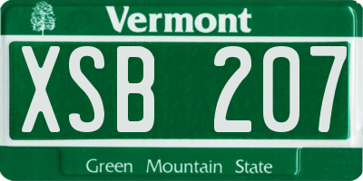 VT license plate XSB207