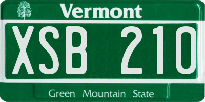 VT license plate XSB210