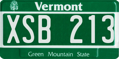VT license plate XSB213