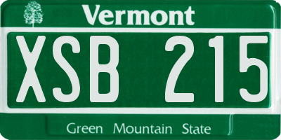 VT license plate XSB215