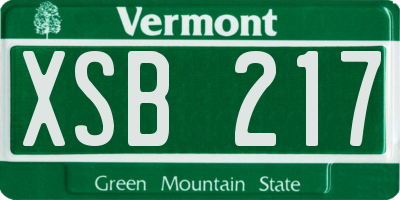 VT license plate XSB217