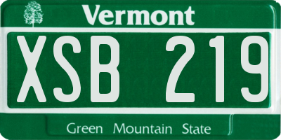 VT license plate XSB219