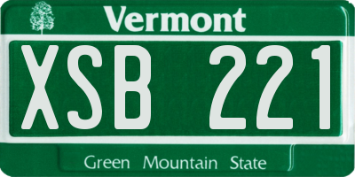 VT license plate XSB221