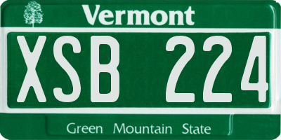 VT license plate XSB224